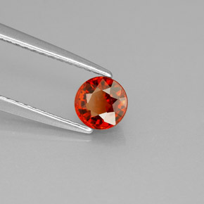 Granate espesartita naranja natural de 0,70 ct, corte redondo, VVS