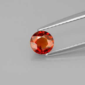 Granate espesartita naranja natural de 0,67 ct, corte redondo, VVS