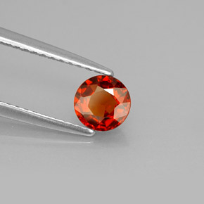 Granate espesartita naranja natural de 0,67 ct, corte redondo, VVS