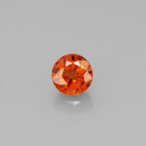 Granate espesartita naranja natural de 0,89 ct, corte redondo, VS