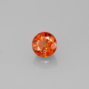 Granate espesartita naranja natural de 0,89 ct, corte redondo, VS