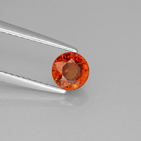 Granate espesartita naranja natural de 0,79 ct, corte redondo, VVS-VS