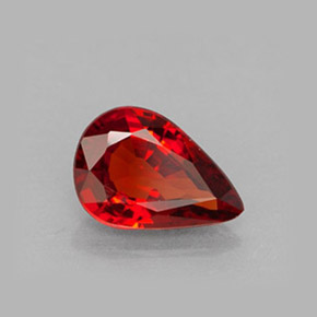 Granate espesartita rojo natural de 1,03 ct, en forma de pera, VVS-VS