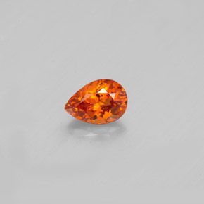 Granate espesartita naranja natural de 0,58 ct, en forma de pera, VVS-VS
