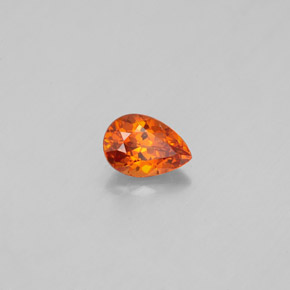 Granate espesartita naranja natural de 0,58 ct, en forma de pera, VVS-VS