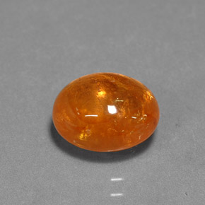 Granate espesartita naranja natural de 4,22 ct, corte óvalo, translúcido