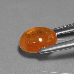 Granate espesartita naranja natural de 4,22 ct, corte óvalo, translúcido