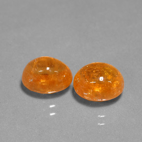 Gemas de granate espesartita naranja natural de  ct, corte óvalo, translúcido