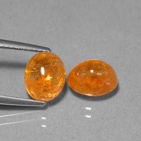 Gemas de granate espesartita naranja natural de  ct, corte óvalo, translúcido