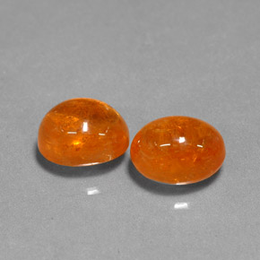 Gemas de granate espesartita naranja natural de  ct, corte óvalo, translúcido