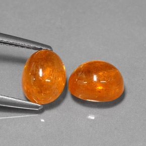 Gemas de granate espesartita naranja natural de  ct, corte óvalo, translúcido