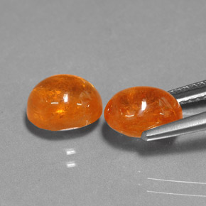 Gemas de granate espesartita naranja natural de  ct, corte óvalo, translúcido