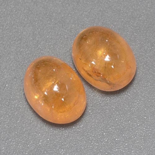 Gemas de granate espesartita naranja natural de 5,11 ct, corte óvalo, transparente