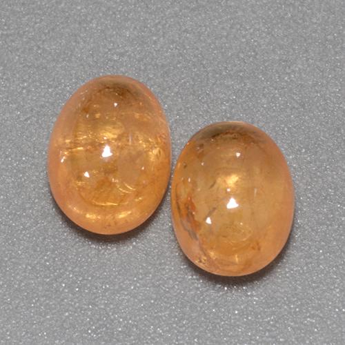 Gemas de granate espesartita naranja natural de 5,11 ct, corte óvalo, transparente