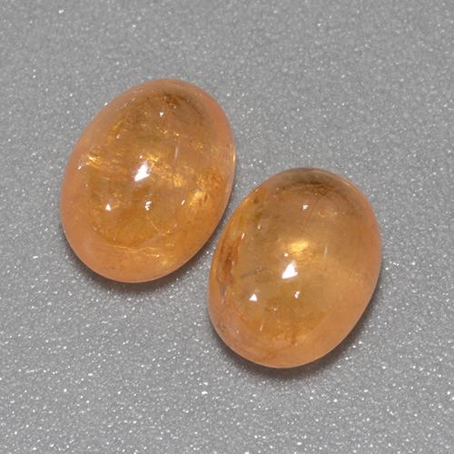 Gemas de granate espesartita naranja natural de 5,11 ct, corte óvalo, transparente