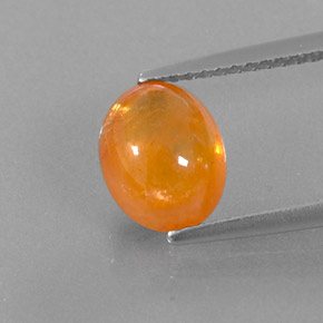 Granate espesartita naranja natural de 3,18 ct, transparente, transparente / translúcido