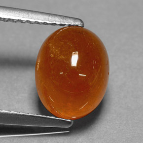 Granate espesartita naranja natural de 4,46 ct, corte óvalo, translúcido