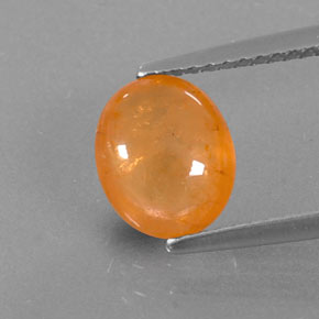 Granate espesartita naranja natural de 2,92 ct, transparente, transparente / translúcido