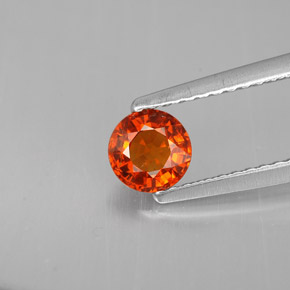 Granate espesartita naranja natural de 0,64 ct, corte redondo, VS