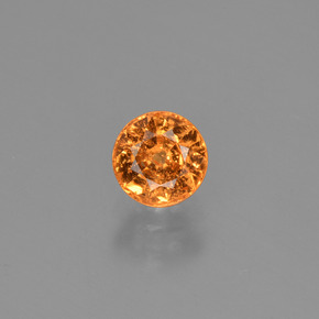Granate espesartita naranja natural de 0,67 ct, corte redondo, SI
