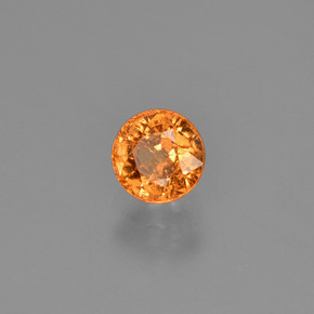 Granate espesartita naranja natural de 0,67 ct, corte redondo, SI