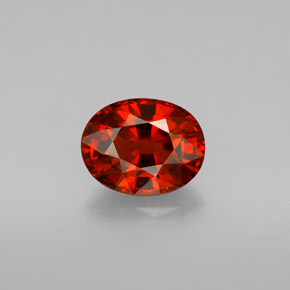 Granate espesartita naranja natural de 3,61 ct, corte óvalo, VS