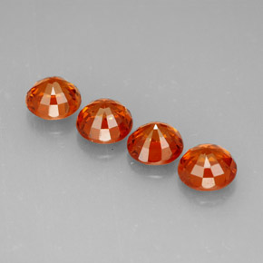 Gemas de granate espesartita naranja natural de  ct, corte redondo, VS
