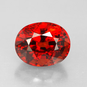 Granate espesartita rojo natural de 3,18 ct, corte óvalo, VVS-VS