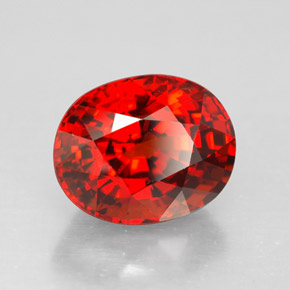 Granate espesartita rojo natural de 3,18 ct, corte óvalo, VVS-VS