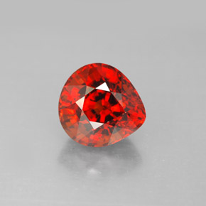 Granate espesartita naranja natural de 3,32 ct, en forma de pera, VVS-VS