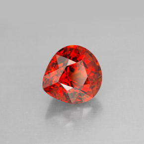 Granate espesartita naranja natural de 3,32 ct, en forma de pera, VVS-VS