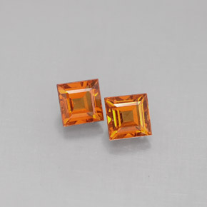Gemas de granate espesartita naranja natural de  ct, cuadrado, VS