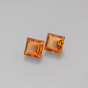Gemas de granate espesartita naranja natural de  ct, cuadrado, VS