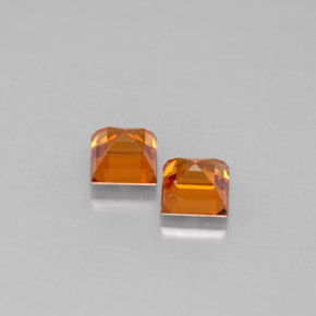 Gemas de granate espesartita naranja natural de  ct, cuadrado, VS