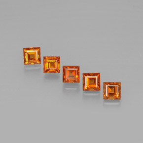 Gemas de granate espesartita naranja natural de  ct, cuadrado, VS