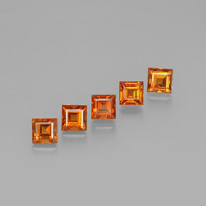Gemas de granate espesartita naranja natural de  ct, cuadrado, VS