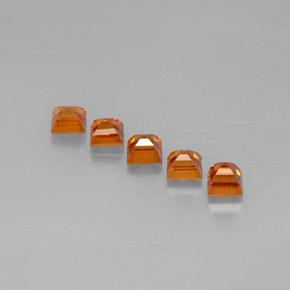 Gemas de granate espesartita naranja natural de  ct, cuadrado, VS