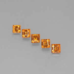 Gemas de granate espesartita naranja natural de  ct, cuadrado, VS