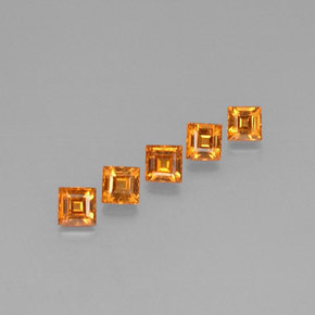 Gemas de granate espesartita naranja natural de  ct, cuadrado, VS