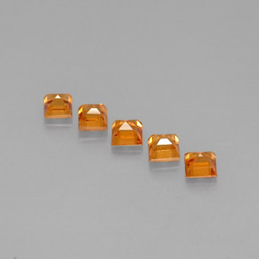 Gemas de granate espesartita naranja natural de  ct, cuadrado, VS