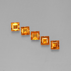 Gemas de granate espesartita naranja natural de  ct, cuadrado, VS