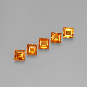 Gemas de granate espesartita naranja natural de  ct, cuadrado, VS
