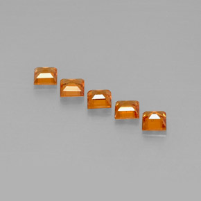 Gemas de granate espesartita naranja natural de  ct, cuadrado, VS