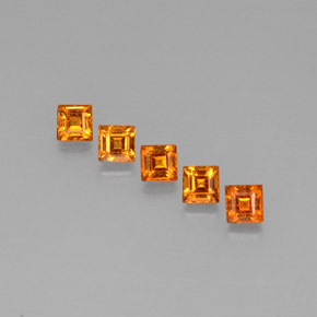 Gemas de granate espesartita naranja natural de  ct, cuadrado, VS