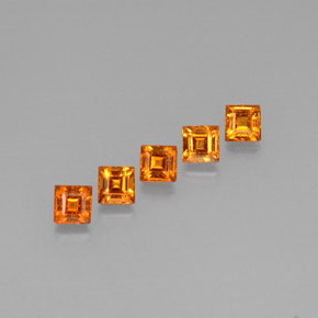 Gemas de granate espesartita naranja natural de  ct, cuadrado, VS