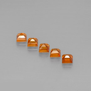 Gemas de granate espesartita naranja natural de  ct, cuadrado, VS