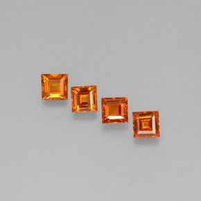 Gemas de granate espesartita naranja natural de  ct, cuadrado, VS