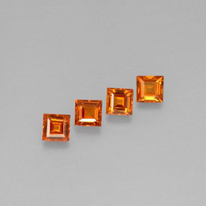 Gemas de granate espesartita naranja natural de  ct, cuadrado, VS