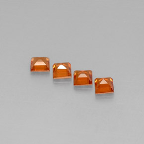 Gemas de granate espesartita naranja natural de  ct, cuadrado, VS