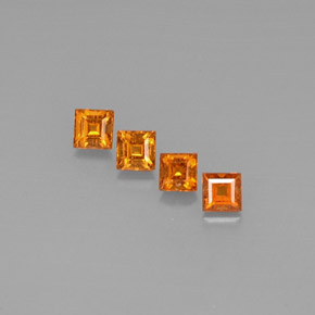 Gemas de granate espesartita naranja natural de  ct, cuadrado, VS